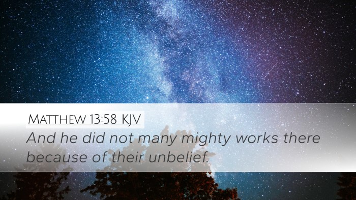 Matthew 13:58 KJV Bible Verse Image