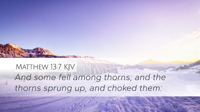 Matthew 13:7 KJV Bible Verse Image