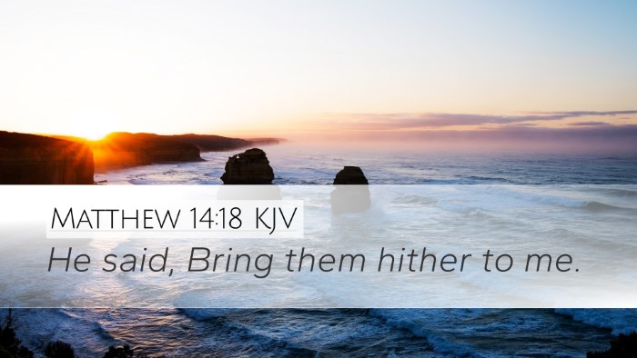 Matthew 14:18 KJV Desktop Wallpaper - He said, Bring them hither to - Desktop Bible Verse Wallpaper