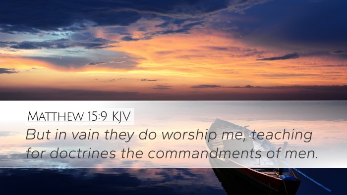 Matthew 15:9 KJV Desktop Wallpaper - But in vain they do worship me, teaching for - Desktop Bible Verse Wallpaper