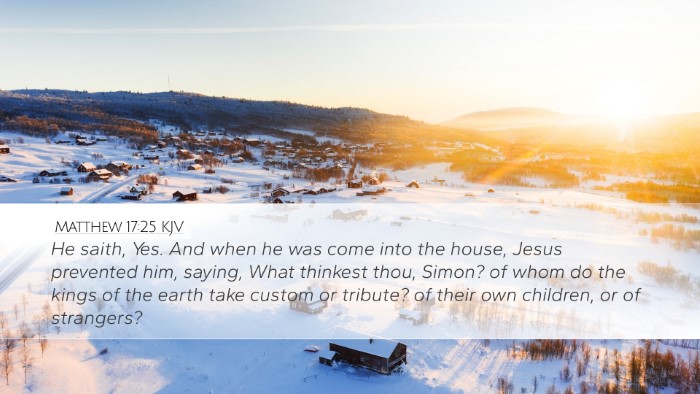 Matthew 17:25 KJV Bible Verse Image