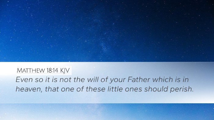 Matthew 18:14 KJV Bible Verse Image