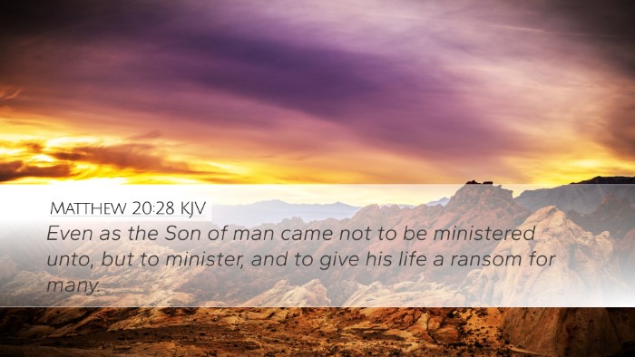 Matthew 20:28 KJV Bible Verse Image