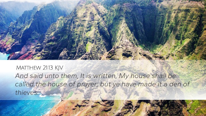 Matthew 21:13 KJV Bible Verse Image