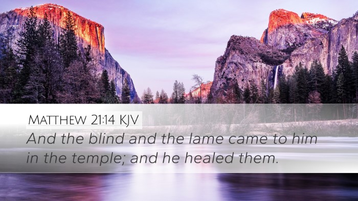 Matthew 21:14 KJV Bible Verse Image