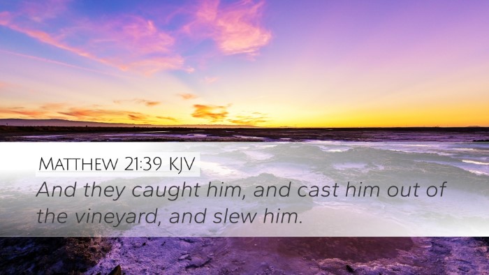 Matthew 21:39 KJV Desktop Wallpaper - And they caught him, and cast him out of the - Desktop Bible Verse Wallpaper