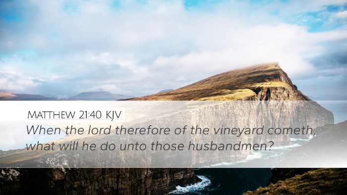 Matthew 21:40 KJV Desktop Wallpaper - When the lord therefore of the vineyard cometh, - Desktop Bible Verse Wallpaper