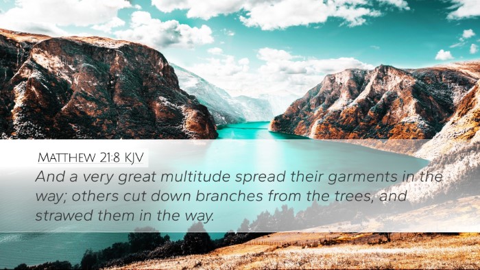 Matthew 21:8 KJV Desktop Wallpaper - And a very great multitude spread their garments - Desktop Bible Verse Wallpaper