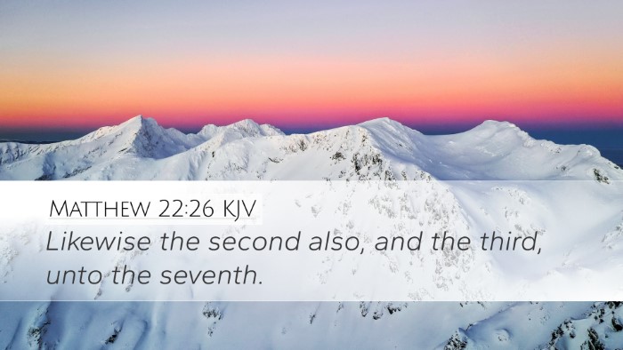 Matthew 22:26 KJV Desktop Wallpaper - Likewise the second also, and the third, unto the - Desktop Bible Verse Wallpaper