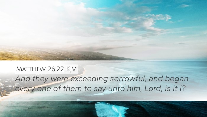 Matthew 26:22 KJV Desktop Wallpaper - And they were exceeding sorrowful, and began - Desktop Bible Verse Wallpaper
