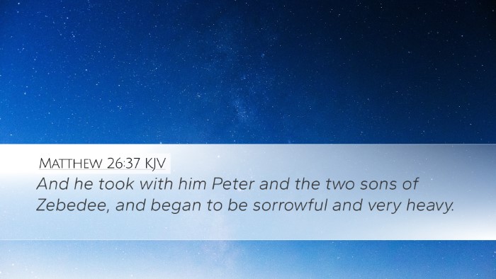 Matthew 26:37 KJV Bible Verse Image