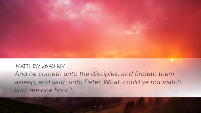 Matthew 26:40 KJV Bible Verse Image
