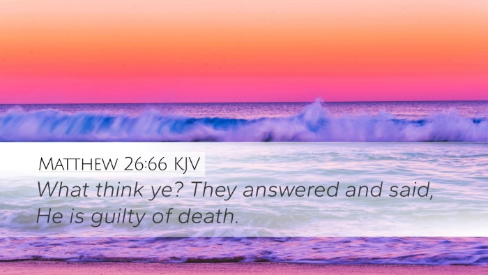 Matthew 26:66 KJV Desktop Wallpaper - What think ye? They answered and said, He is - Desktop Bible Verse Wallpaper