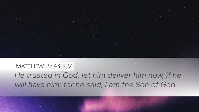 Matthew 27:43 KJV Bible Verse Image