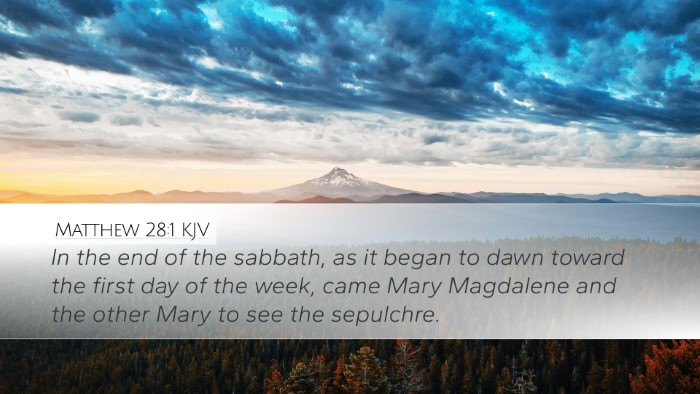 Matthew 28:1 KJV Bible Verse Image