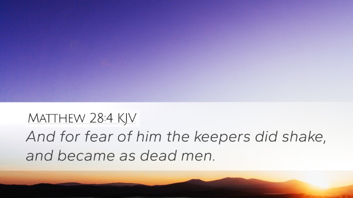 Matthew 28:4 KJV Desktop Wallpaper - And for fear of him the keepers did shake, and - Desktop Bible Verse Wallpaper