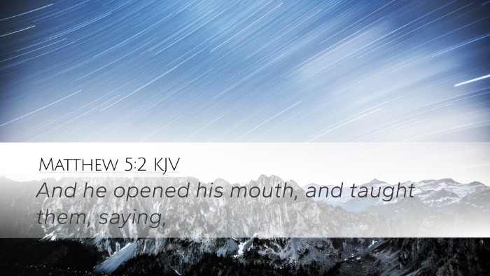 Matthew 5:2 KJV Bible Verse Image