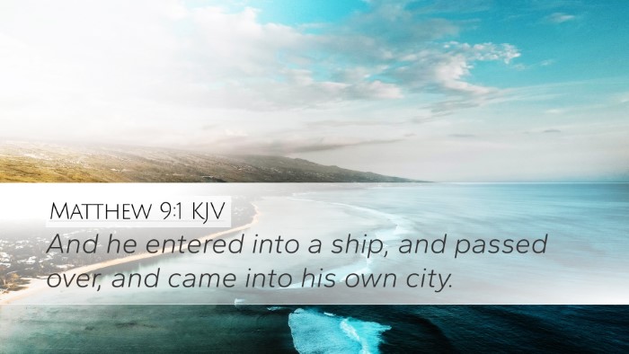 Matthew 9:1 KJV Bible Verse Image
