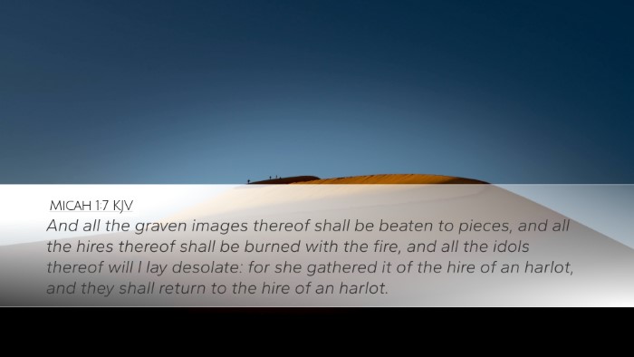 Micah 1:7 KJV Desktop Wallpaper - And all the graven images thereof shall be beaten - Desktop Bible Verse Wallpaper