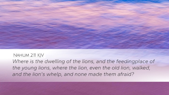 Nahum 2:11 KJV Bible Verse Image