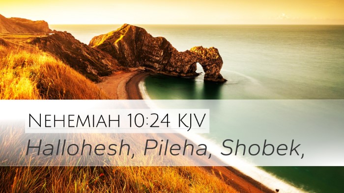 Nehemiah 10:24 KJV Desktop Wallpaper - Hallohesh, Pileha, - Desktop Bible Verse Wallpaper