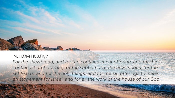 Nehemiah 10:33 KJV Bible Verse Image