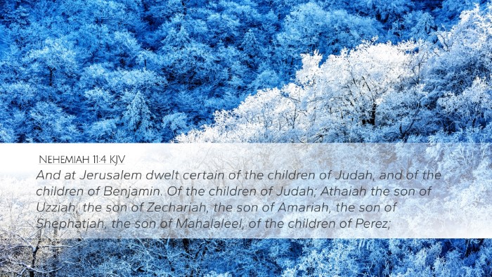 Nehemiah 11:4 KJV Desktop Wallpaper - And at Jerusalem dwelt certain of the children of - Desktop Bible Verse Wallpaper