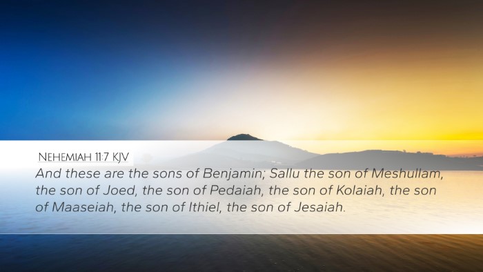 Nehemiah 11:7 KJV Bible Verse Image