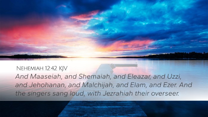 Nehemiah 12:42 KJV Bible Verse Image