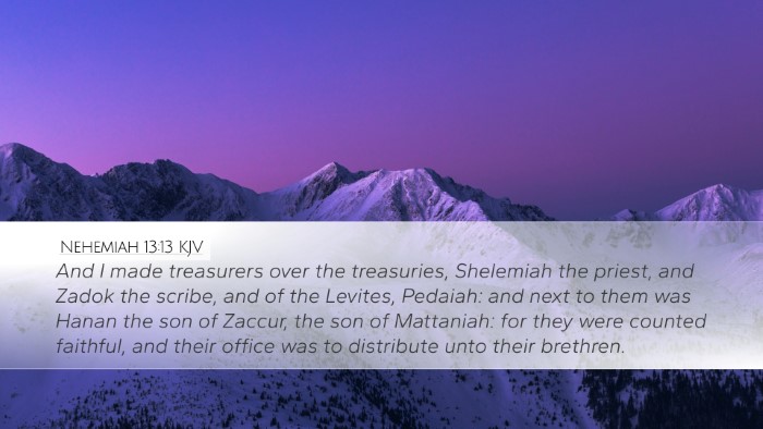 Nehemiah 13:13 KJV Bible Verse Image