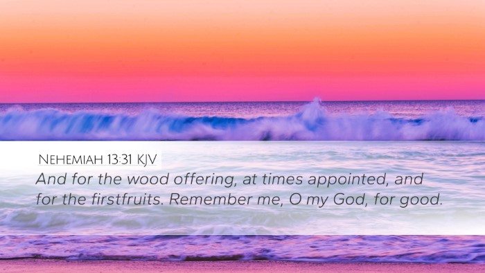 Nehemiah 13:31 KJV Bible Verse Image