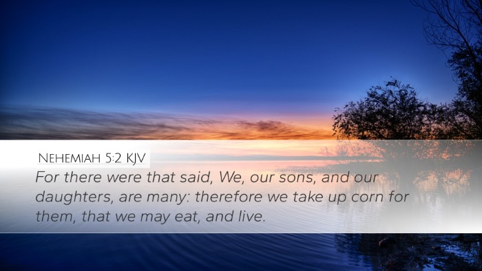 Nehemiah 5:2 KJV Bible Verse Image