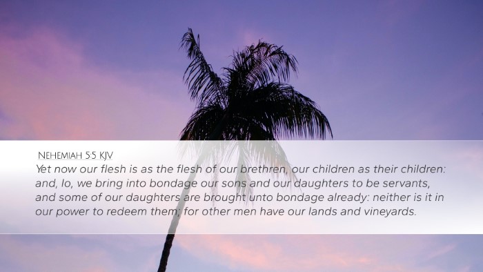 Nehemiah 5:5 KJV Bible Verse Image