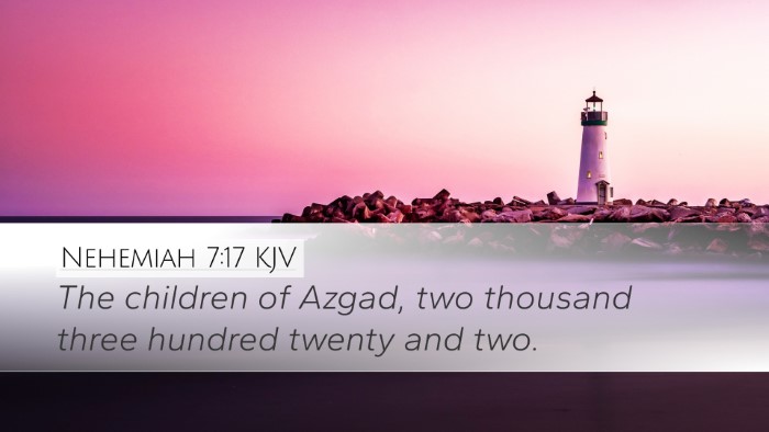 Nehemiah 7:17 KJV Desktop Wallpaper - The children of Azgad, two thousand three hundred - Desktop Bible Verse Wallpaper