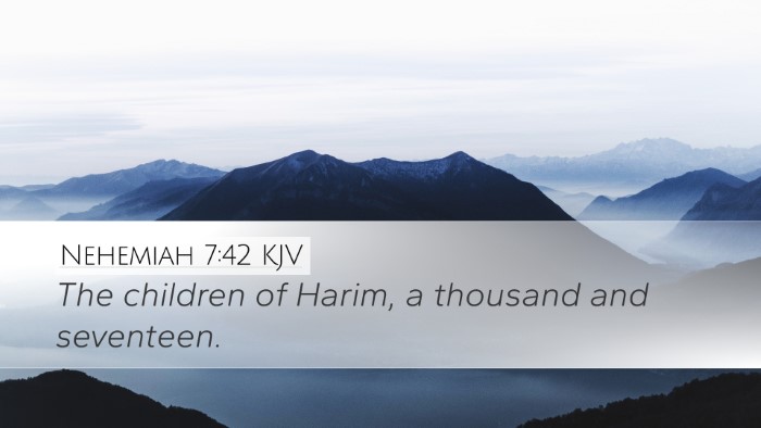 Nehemiah 7:42 KJV Bible Verse Image