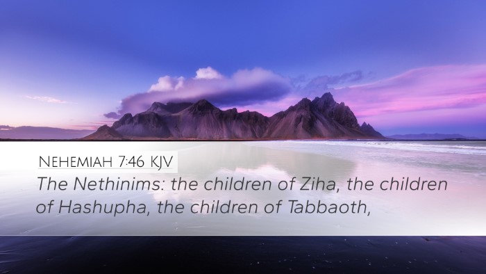Nehemiah 7:46 KJV Desktop Wallpaper - The Nethinims: the children of Ziha, the children - Desktop Bible Verse Wallpaper