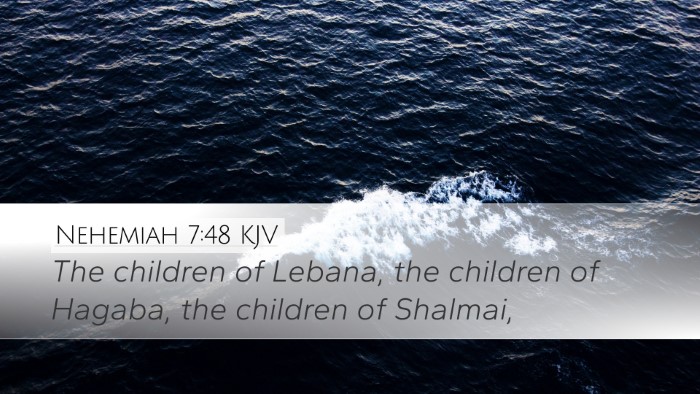 Nehemiah 7:48 KJV Desktop Wallpaper - The children of Lebana, the children of Hagaba, - Desktop Bible Verse Wallpaper