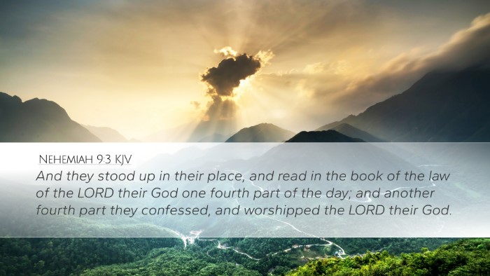 Nehemiah 9:3 KJV Bible Verse Image
