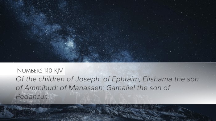 Numbers 1:10 KJV Desktop Wallpaper - Of the children of Joseph: of Ephraim; Elishama - Desktop Bible Verse Wallpaper
