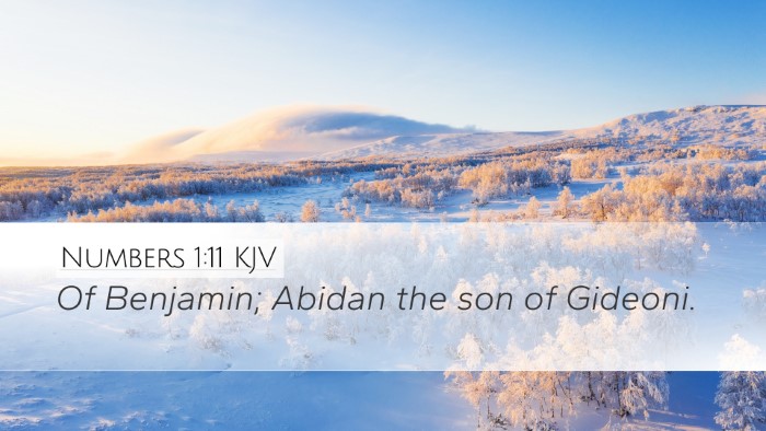 Numbers 1:11 KJV Desktop Wallpaper - Of Benjamin; Abidan the son of - Desktop Bible Verse Wallpaper