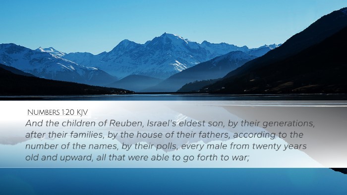 Numbers 1:20 KJV Desktop Wallpaper - And the children of Reuben, Israel's eldest son, - Desktop Bible Verse Wallpaper