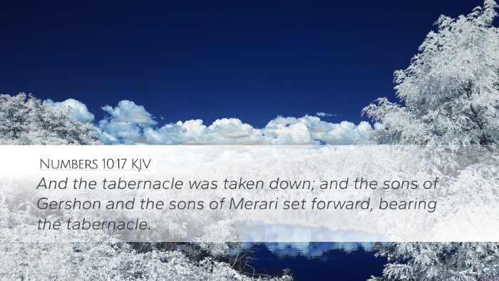 Numbers 10:17 KJV Bible Verse Image