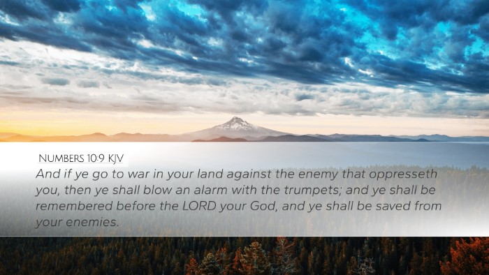 Numbers 10:9 KJV Desktop Wallpaper - And if ye go to war in your land against the - Desktop Bible Verse Wallpaper