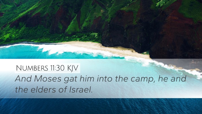 Numbers 11:30 KJV Desktop Wallpaper - And Moses gat him into the camp, he and the - Desktop Bible Verse Wallpaper