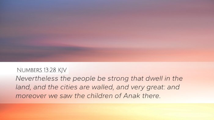 Numbers 13:28 KJV Bible Verse Image
