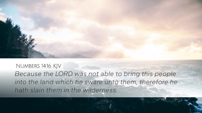 Numbers 14:16 KJV Desktop Wallpaper - Because the LORD was not able to bring this - Desktop Bible Verse Wallpaper