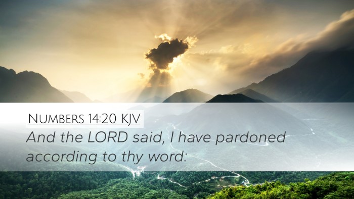 Numbers 14:20 KJV Bible Verse Image