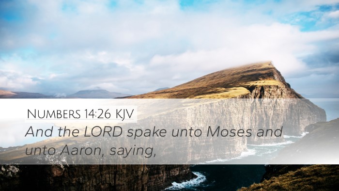Numbers 14:26 KJV Desktop Wallpaper - And the LORD spake unto Moses and unto Aaron, - Desktop Bible Verse Wallpaper