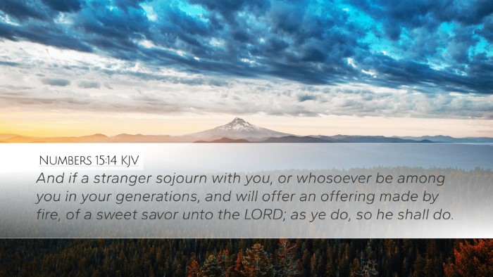 Numbers 15:14 KJV Desktop Wallpaper - And if a stranger sojourn with you, or whosoever - Desktop Bible Verse Wallpaper