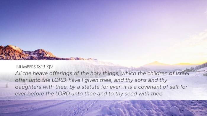 Numbers 18:19 KJV Desktop Wallpaper - All the heave offerings of the holy things, which - Desktop Bible Verse Wallpaper